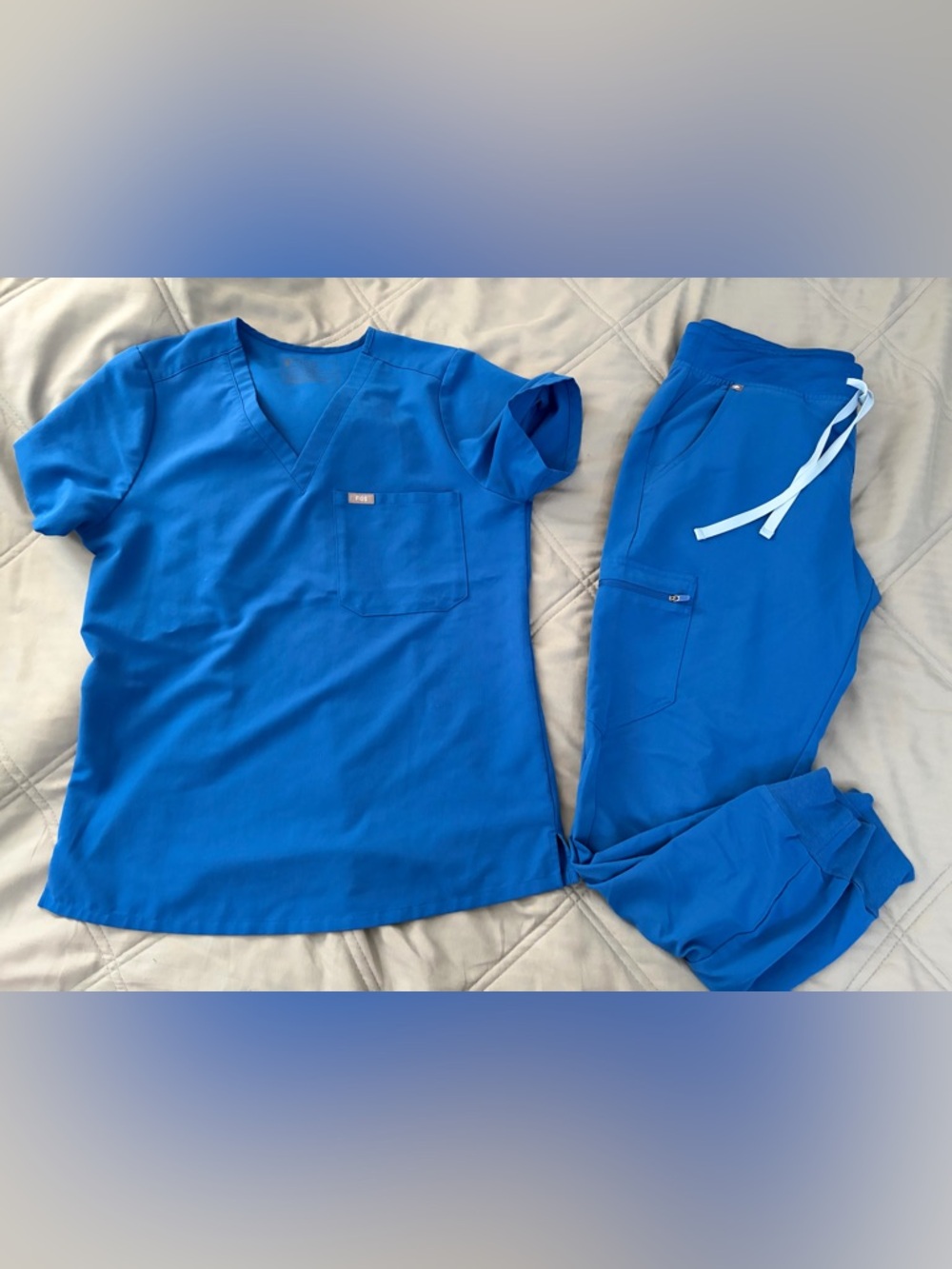 Figs V-Neck Scrub Top in Royal Blue